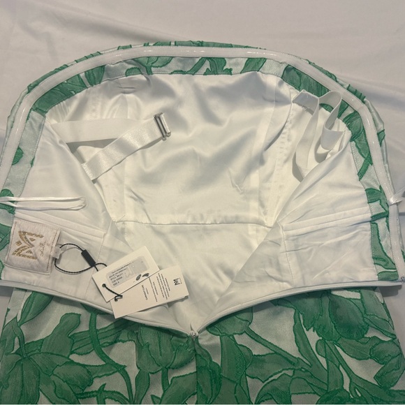 NWT Milly Tulip Floral Jacquard Strapless Maxi Dress Green Size 6 - Picture 6 of 8